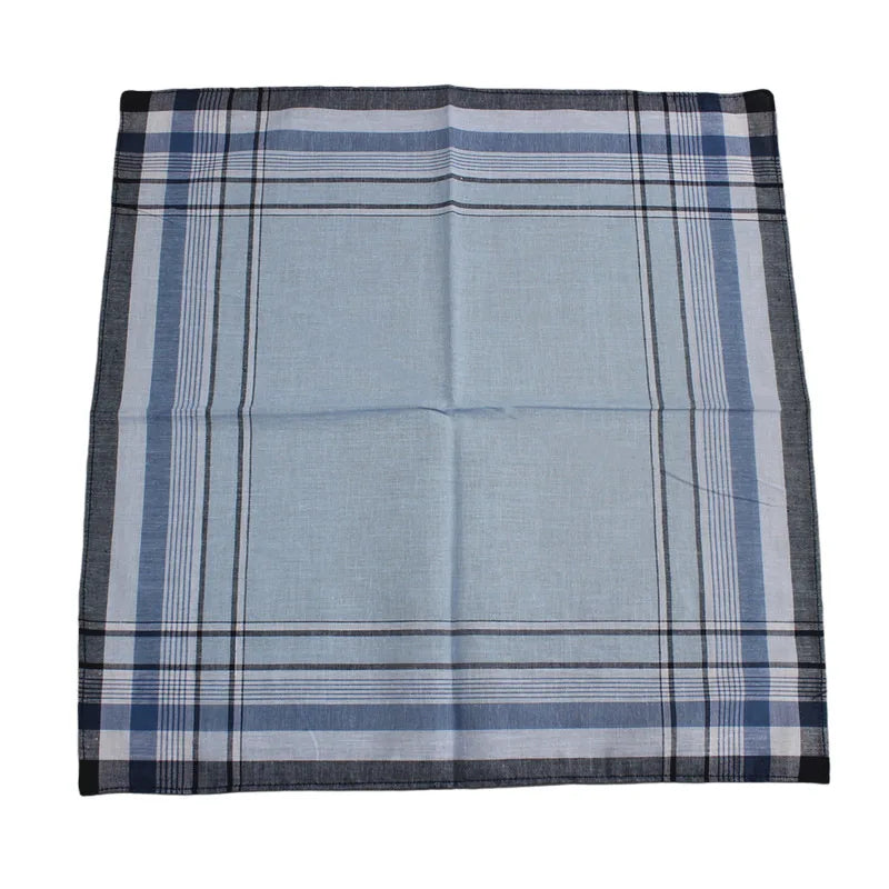 10-Pack Cotton Pocket Handkerchiefs 38 x 38 cm (15 x 15 in) Plaid & Stripe Pocket Squares for Weddings, Parties & Restaurants
