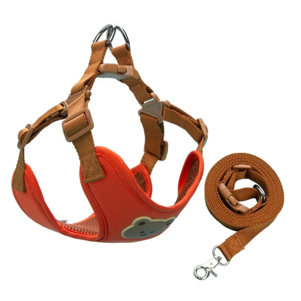 Adjustable No-Pull Pet Harness and Leash Anti-Escape Chest Strap Vest for Small & Medium Dogs and Cats