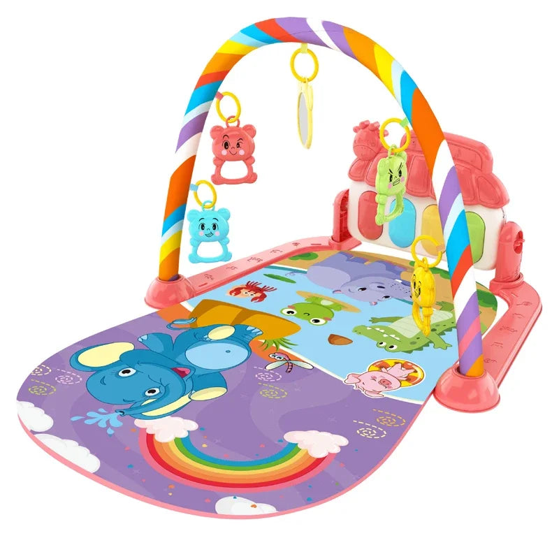 Musical Baby Activity Gym Play Mat Piano Keyboard Tummy Time Mat for 0-36 Months