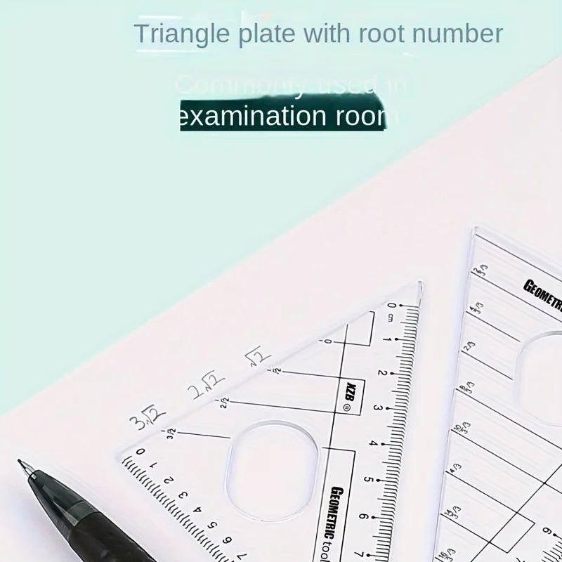 8-Piece Geometry Drawing Set for School — Compass, Mechanical Pencil, Protractor, Ruler & Tripod with Storage Case