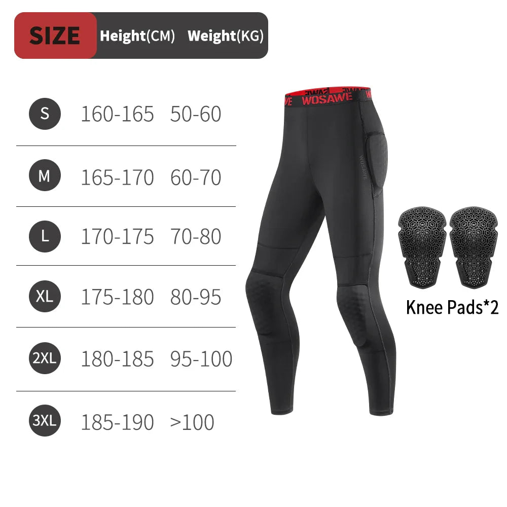 Men's CE-Certified Motorcycle Pants with Detachable Knee & Hip Pads – Breathable Motocross Off-Road Cycling Pants, Black