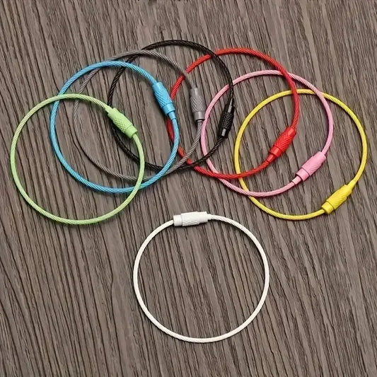 10-Pack Colorful Stainless Steel Wire Luggage Tag Clips, 5.9 in (15 cm) Travel Key & Bag Rings