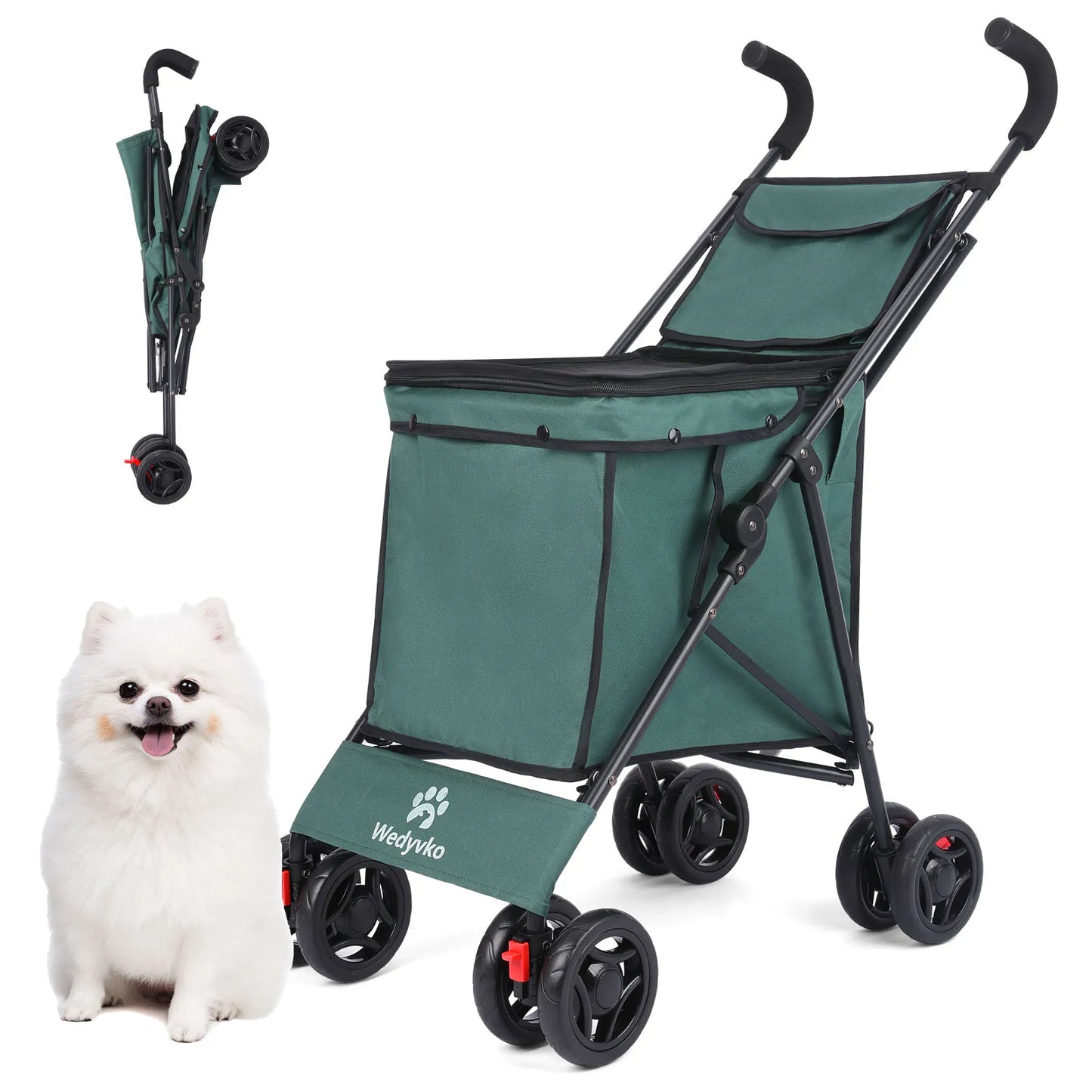 Folding Multi-Use Shopping Cart & Pet Stroller – Lightweight Portable Foldable Trolley for Market and Picnic