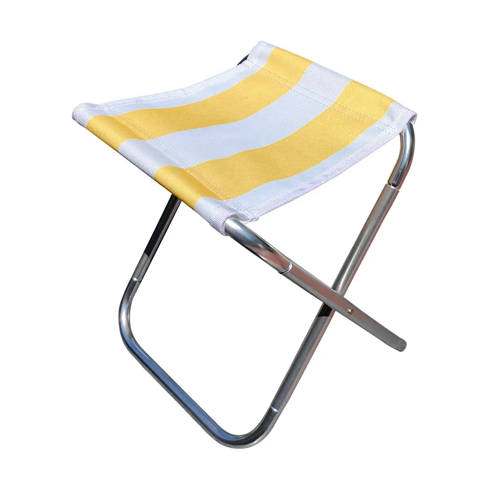 Portable Aluminum Folding Camping Stool - Ultralight Mini Fishing Chair with Storage
