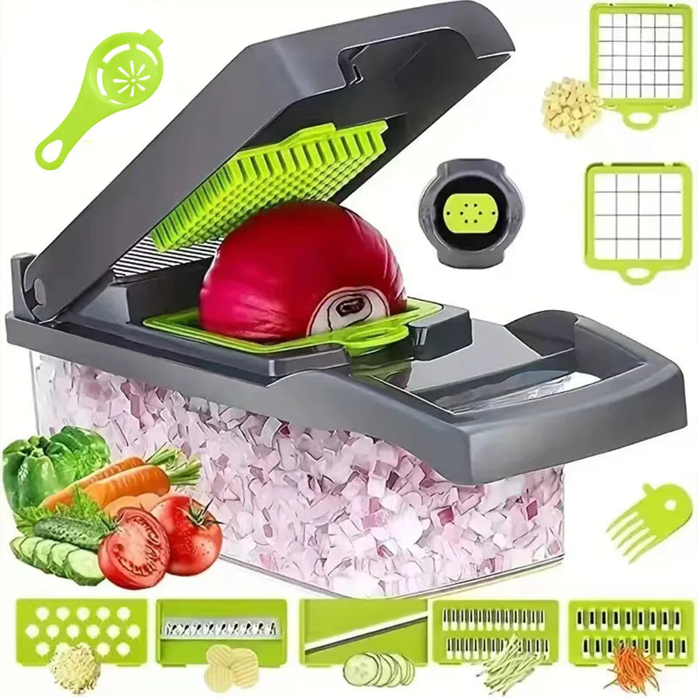 16-in-1 Multifunctional Vegetable Chopper & Kitchen Gadget, Grater, Egg Separator, Peeler, Slicer