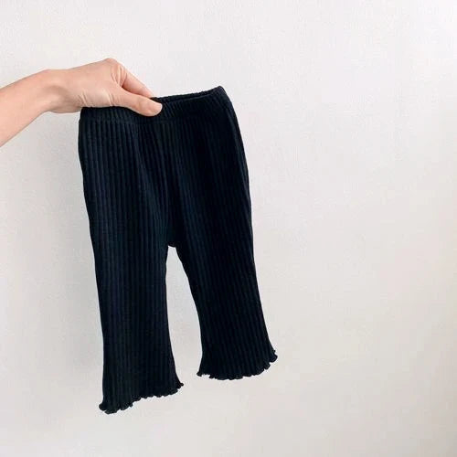 Baby Cotton Stretch Trousers – Slim Full-Length Elastic-Waist Pants, Solid Color Infant & Toddler 1-3 Years
