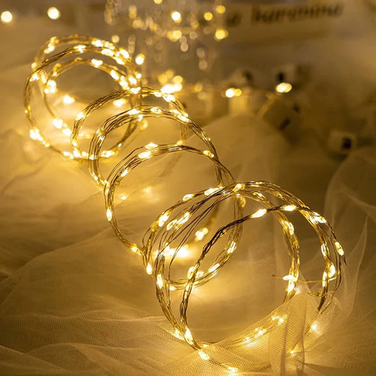 10-Pack Battery Powered LED String Lights, Multicolor Fairy Garland for Wedding Party Indoor & Outdoor Decor