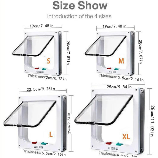 1-Pack Pet Door for Glass & Acrylic Panels — Two-Way Cat & Small Dog Flap