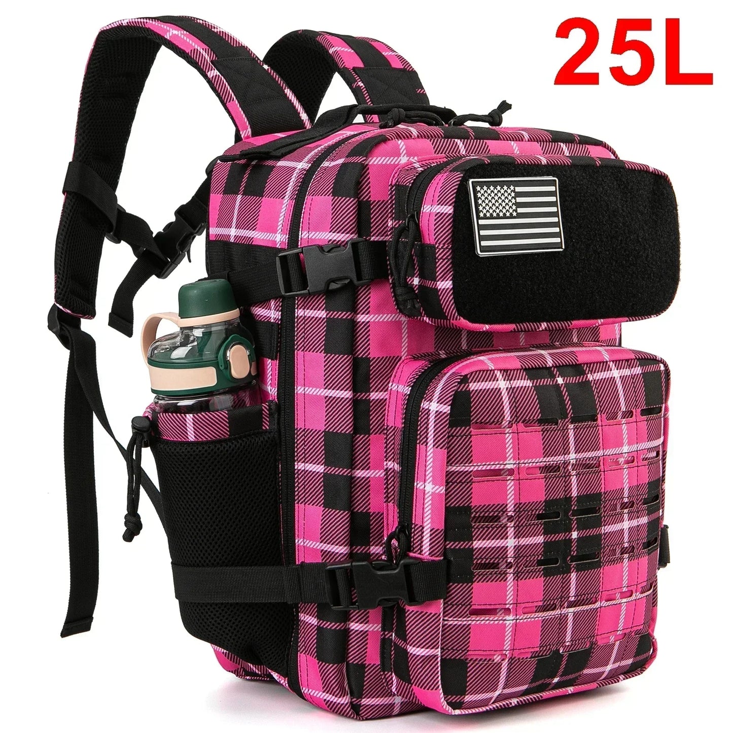 25L & 45L Tactical Backpack for Men & Women – Laser-Cut MOLLE Hiking Daypack, School & Gym Rucksack with Dual Bottle Holders