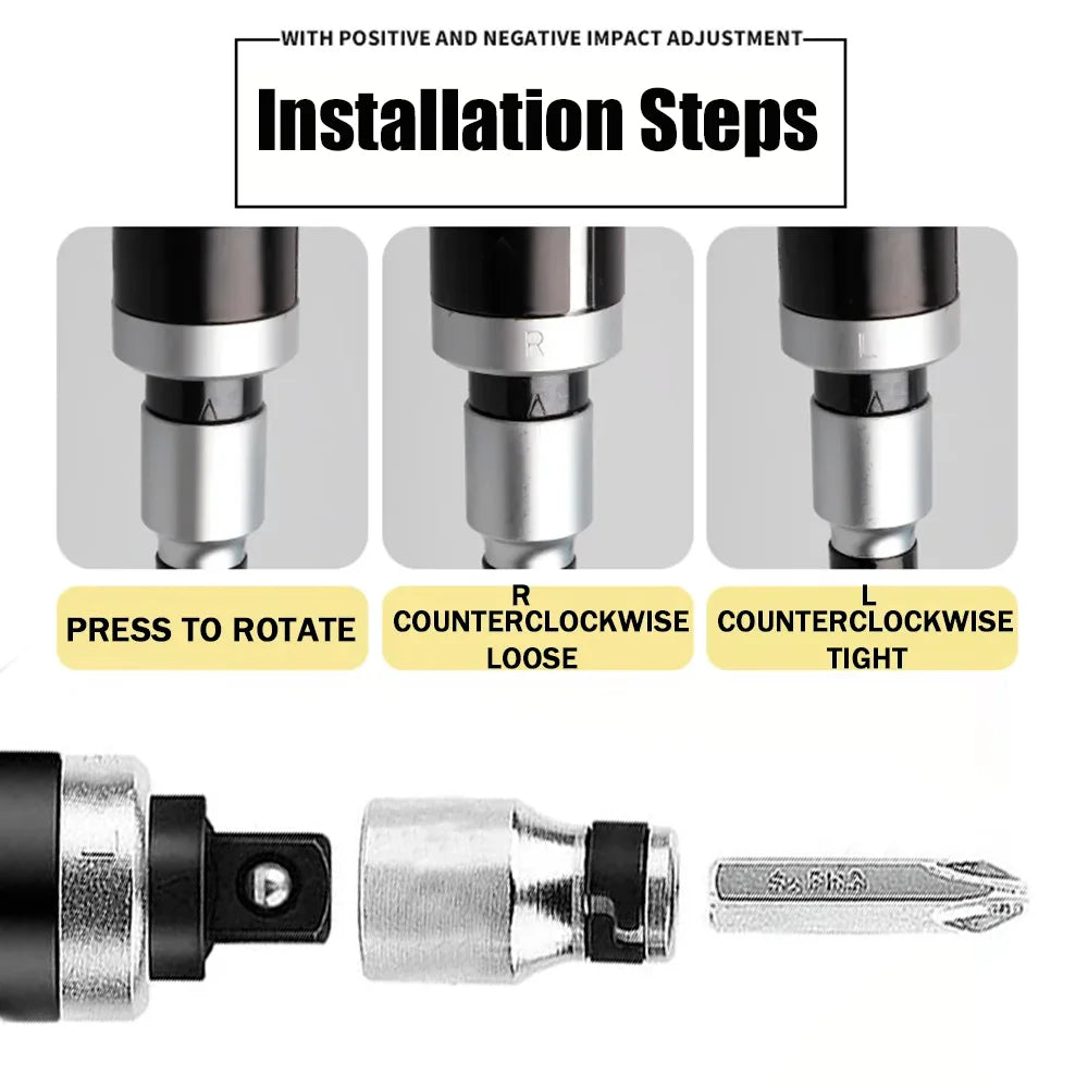 7/13-Piece CR-V Manual Impact Screwdriver Set — Portable Reversible Hand Driver with Bits for Home DIY