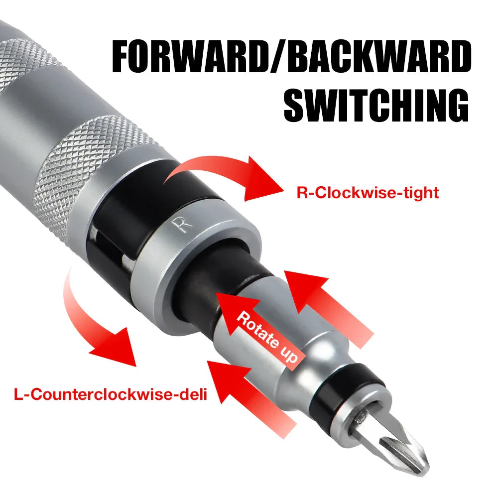 7/13-Piece CR-V Manual Impact Screwdriver Set — Portable Reversible Hand Driver with Bits for Home DIY
