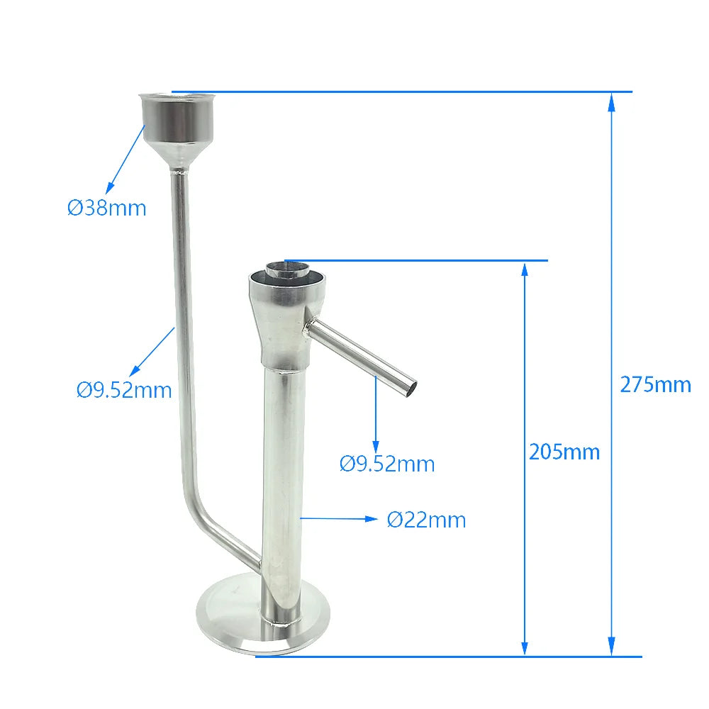 Stainless Steel Proofing Parrot for Moonshine Distillation - Hydrometer Holder for Continuous Alcohol Measurement