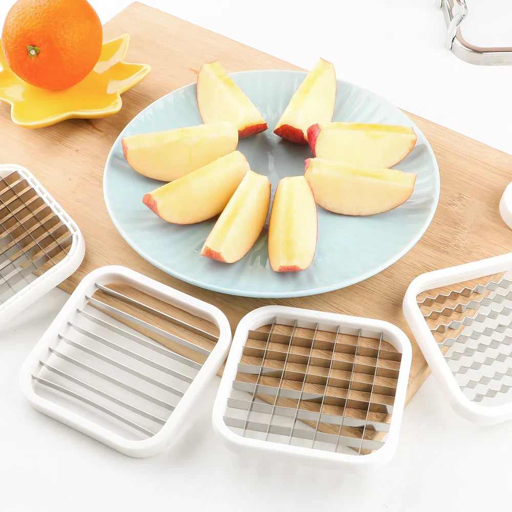 Multi-Function Stainless Steel 5-in-1 Fruit & Vegetable Slicer Cutter — Apple Corer, Pear Slicer & Potato Chip/Fries Maker