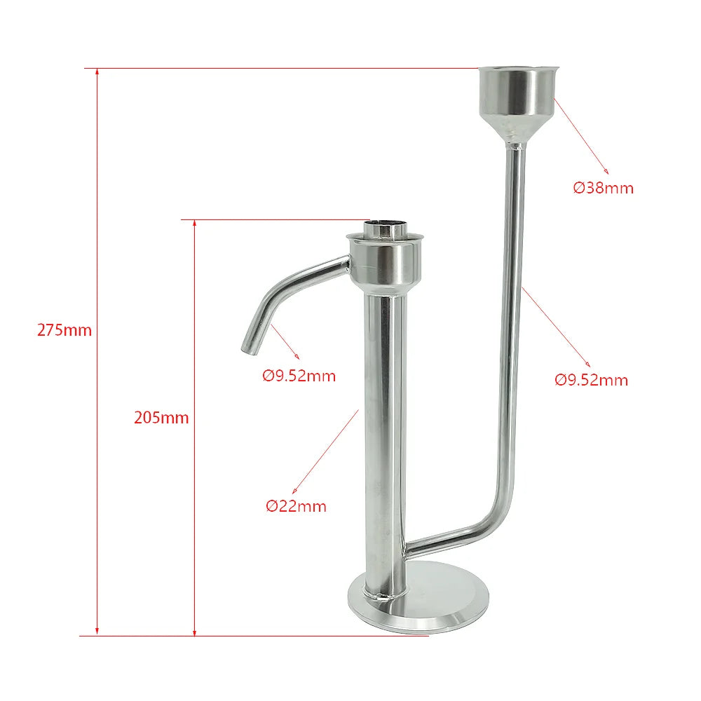 Stainless Steel Proofing Parrot for Moonshine Distillation - Hydrometer Holder for Continuous Alcohol Measurement