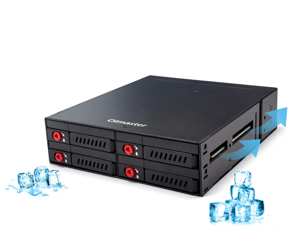 4/6-Bay 2.5-Inch (63.5mm) SATA SSD/HDD Hot-Swap Mobile Rack Enclosure for 5.25-Inch Drive Bay