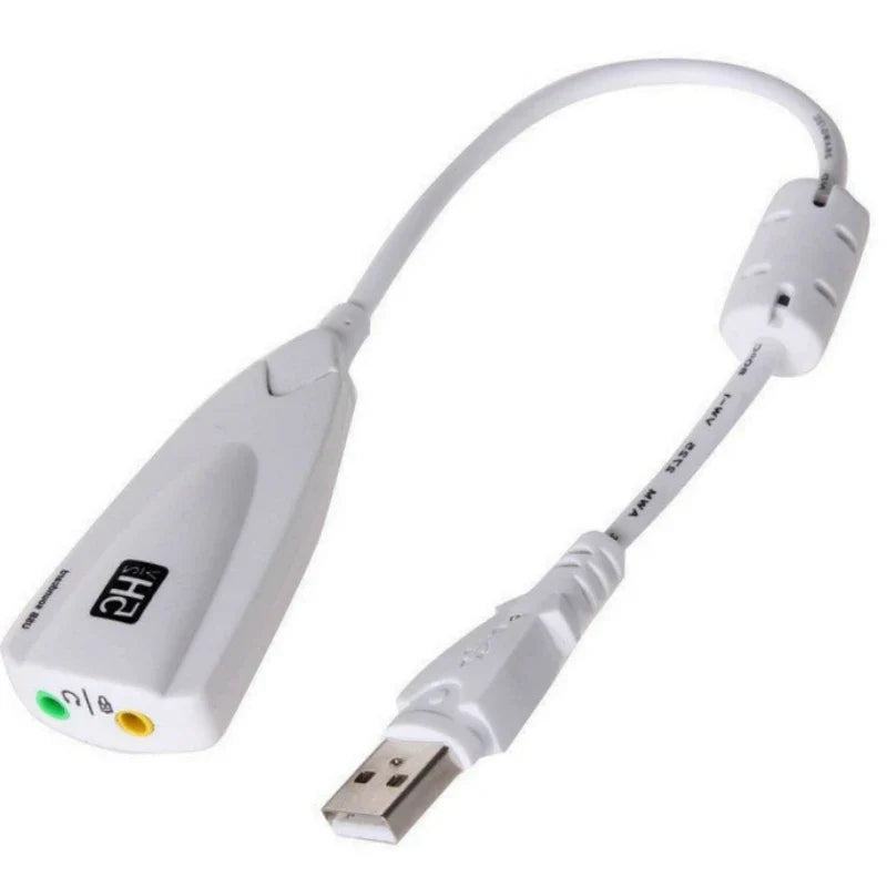 External USB 7.1 Sound Card Adapter – USB to 3.5mm Audio Jack for PC & Laptop, Headset Microphone Support