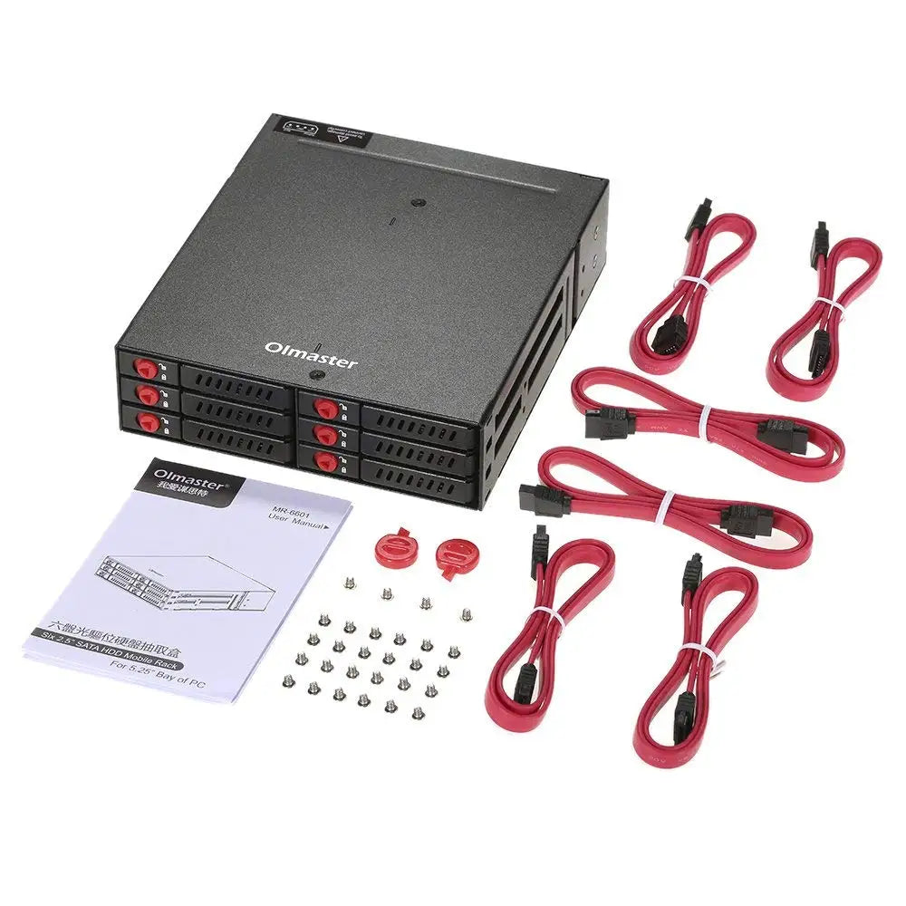 4/6-Bay 2.5-Inch (63.5mm) SATA SSD/HDD Hot-Swap Mobile Rack Enclosure for 5.25-Inch Drive Bay