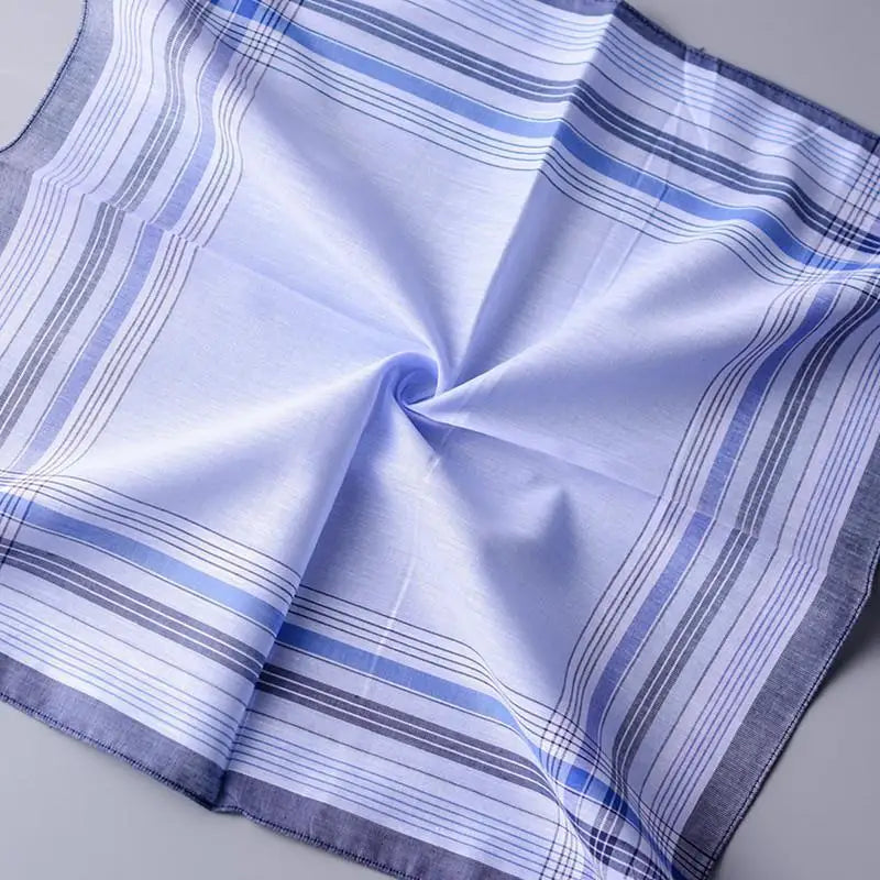 10-Pack Cotton Pocket Handkerchiefs 38 x 38 cm (15 x 15 in) Plaid & Stripe Pocket Squares for Weddings, Parties & Restaurants