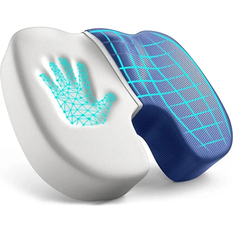 Ergonomic Memory Foam Seat Cushion for Office Chair – Hemorrhoid & Coccyx Support, Removable Washable Cover