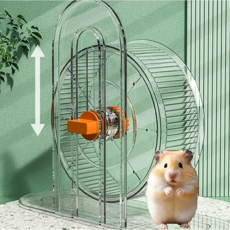 Widened Hamster Running Wheel with Double Bearings, Adjustable Height — 21 cm (8.3 in) Exercise Wheel for Djungarian & Small Rodents