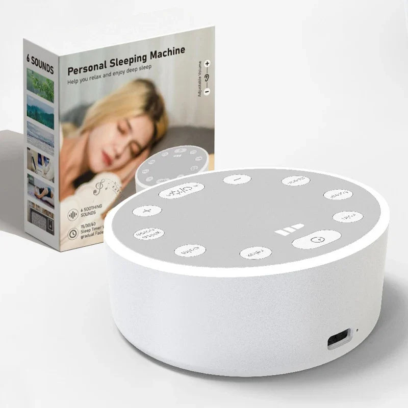 Portable White Noise Machine for Baby & Adult — Sleep Sound Machine with Night Light and Soothing Sounds