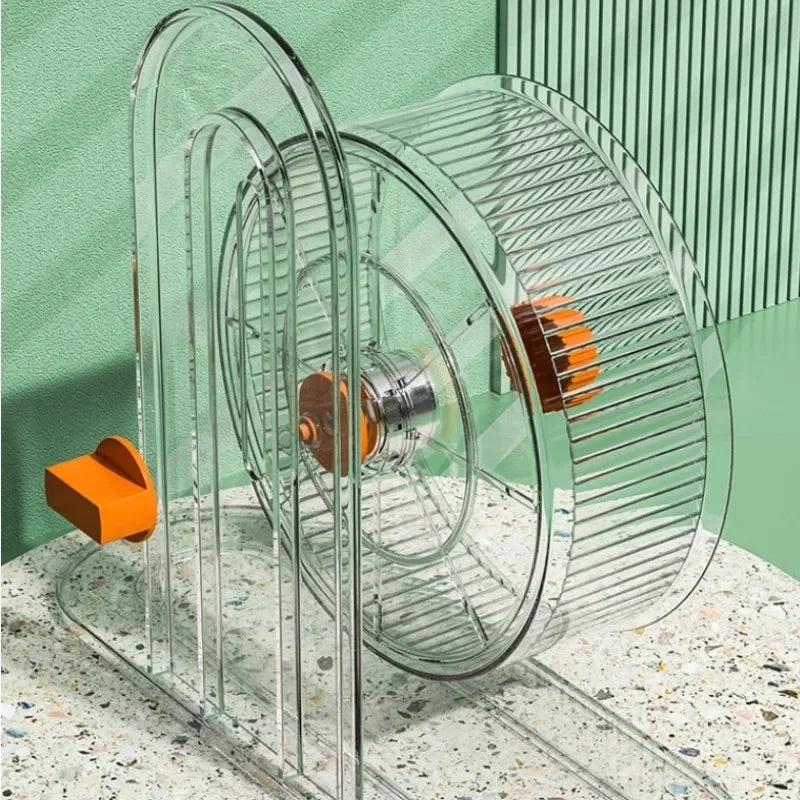Widened Hamster Running Wheel with Double Bearings, Adjustable Height — 21 cm (8.3 in) Exercise Wheel for Djungarian & Small Rodents