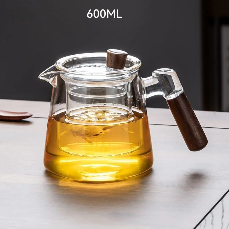 600ml (20.3oz) Borosilicate Glass Teapot with 120ml (4.1oz) Teacups - Clear Loose Leaf & Flower Tea Set