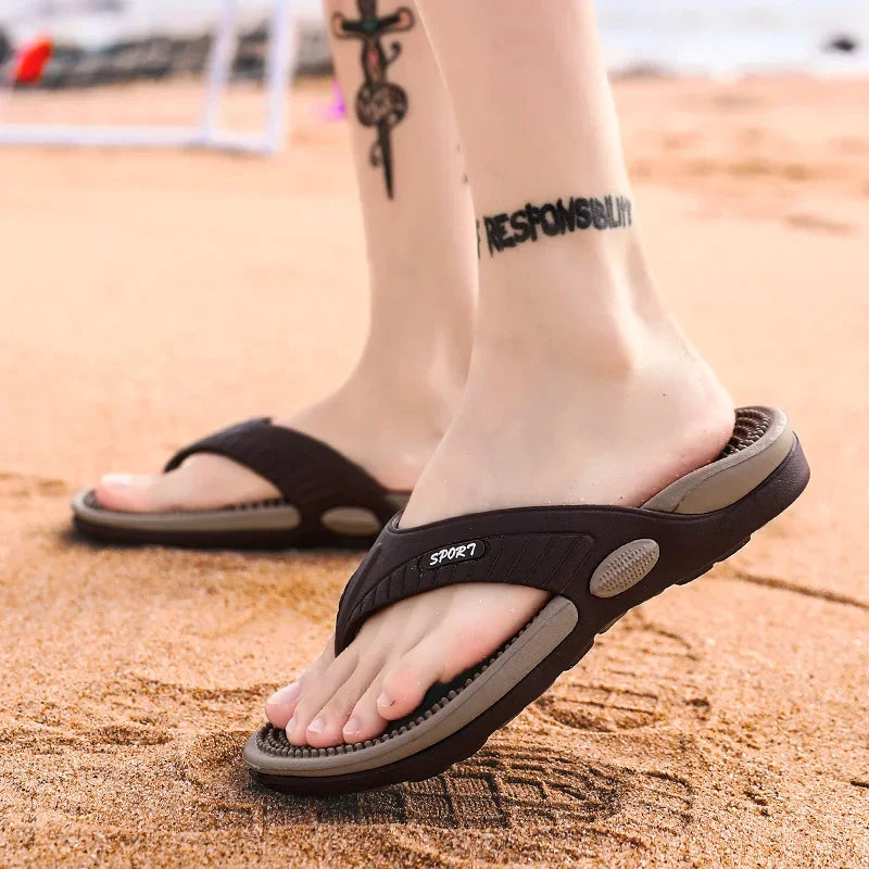 Men's Massage EVA Flip Flops – Breathable Beach Sandals, High Elasticity EVA Insoles, Sizes EU 40–46