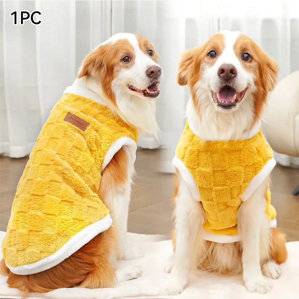 Flannel Dog Sweater Winter Warm Pet Coat – Fits 1.5–25 kg (3–55 lb) – Puppy to Large Dog Pullover Vest