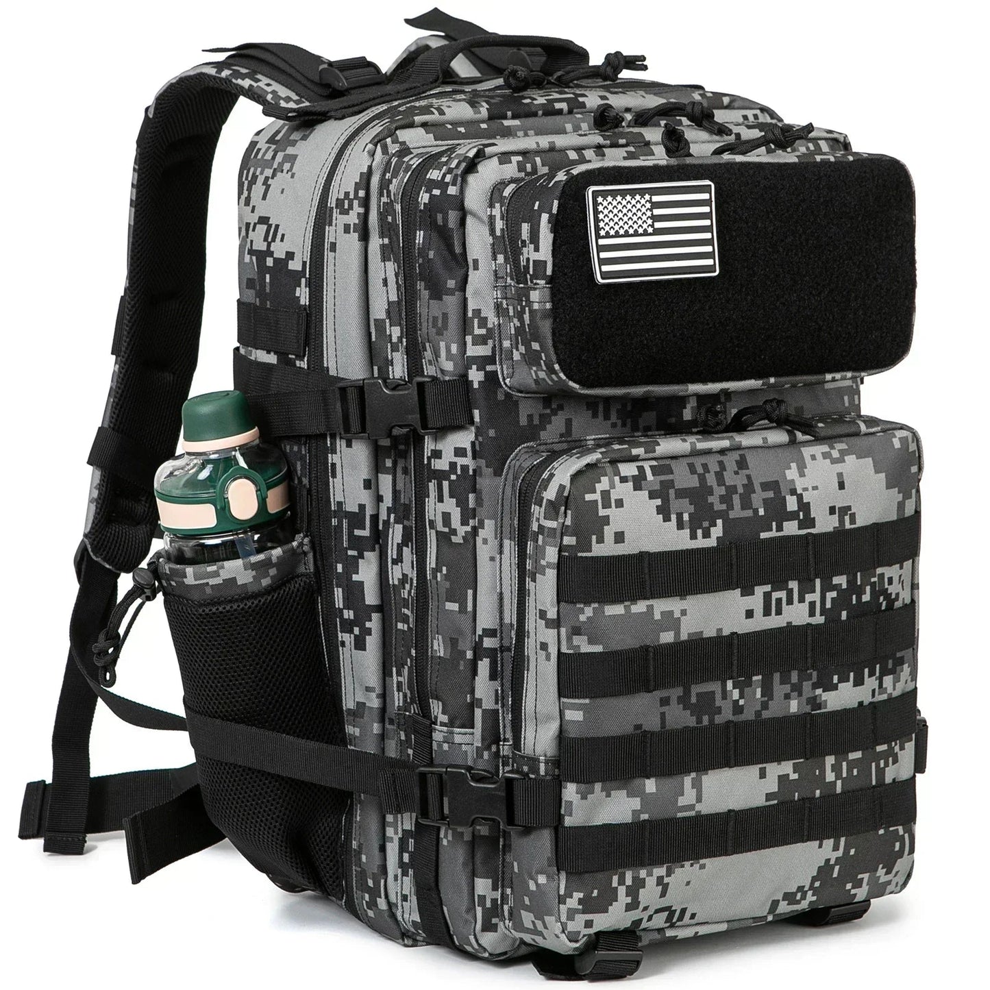 45L Tactical Backpack - 900D Waterproof MOLLE Rucksack for Hiking, Camping, Travel & School
