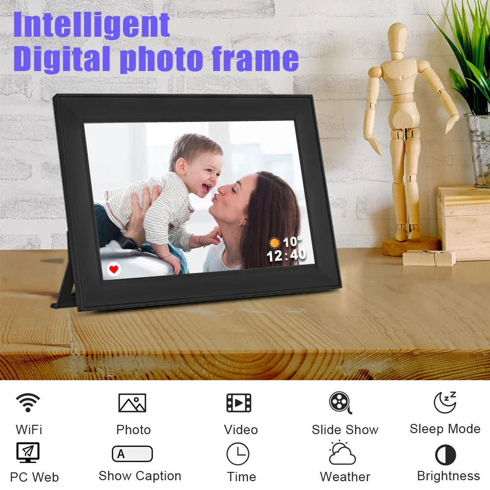 10.1-inch (25.6 cm) Digital Photo Frame 16GB WiFi Touchscreen 1280x800 IPS Auto-Rotate Photo Sharing - Ideal Gift