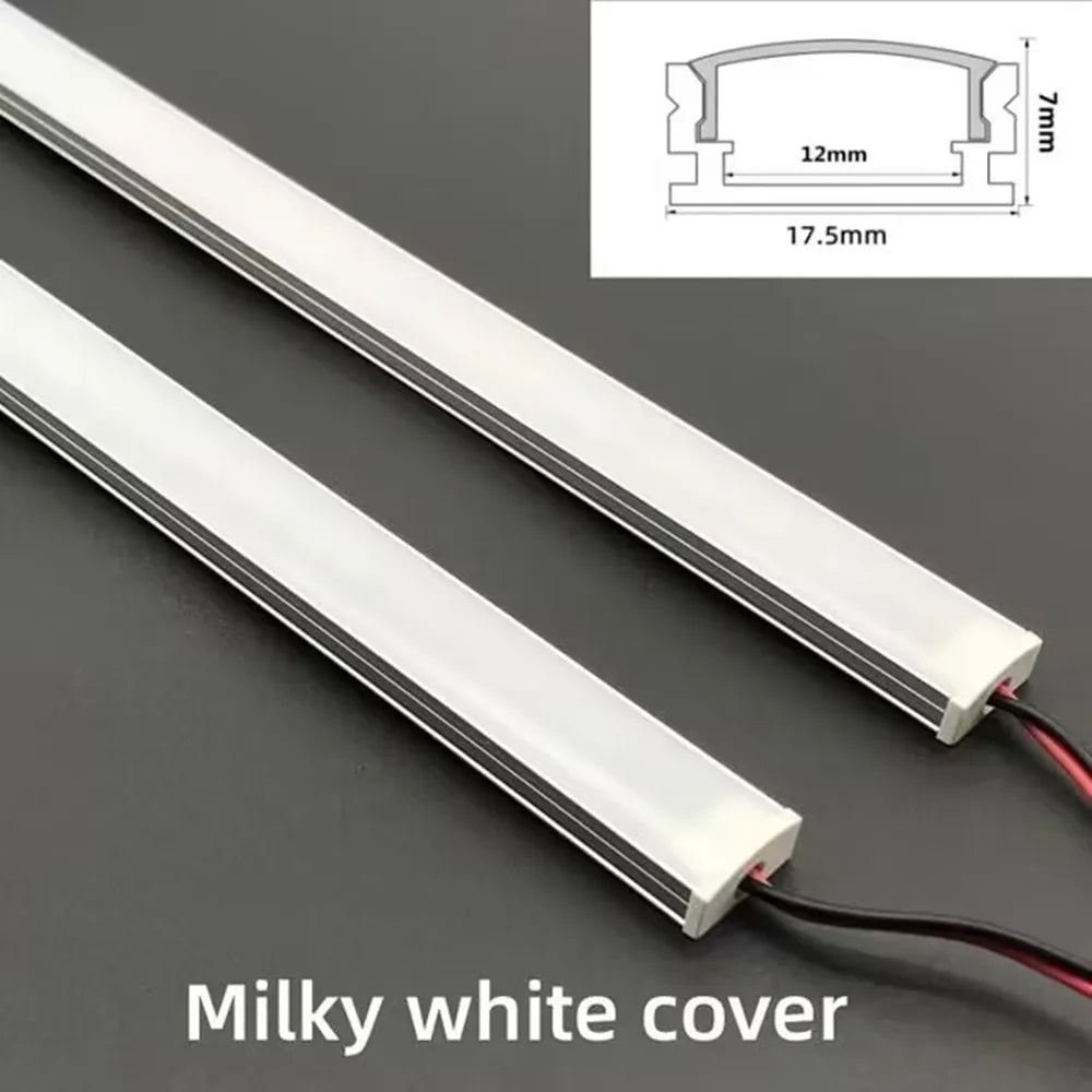 1-10 Pack 20 in (50 cm) SMD5730 36-LED DC12V Rigid LED Strip with U/V Aluminum Channel for Indoor Lighting