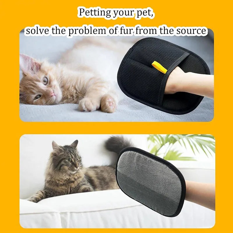 Reusable Double-Sided Pet Hair Removal Gloves for Sofa, Carpet & Clothing