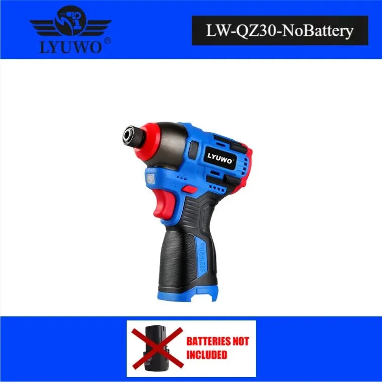 Brushless 16.8V Cordless Electric Screwdriver, 160 Nm Torque Impact Drill, Multi-Function