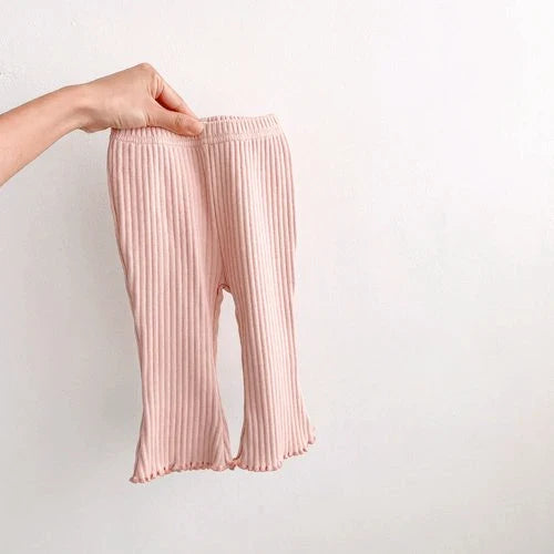 Baby Cotton Stretch Trousers – Slim Full-Length Elastic-Waist Pants, Solid Color Infant & Toddler 1-3 Years
