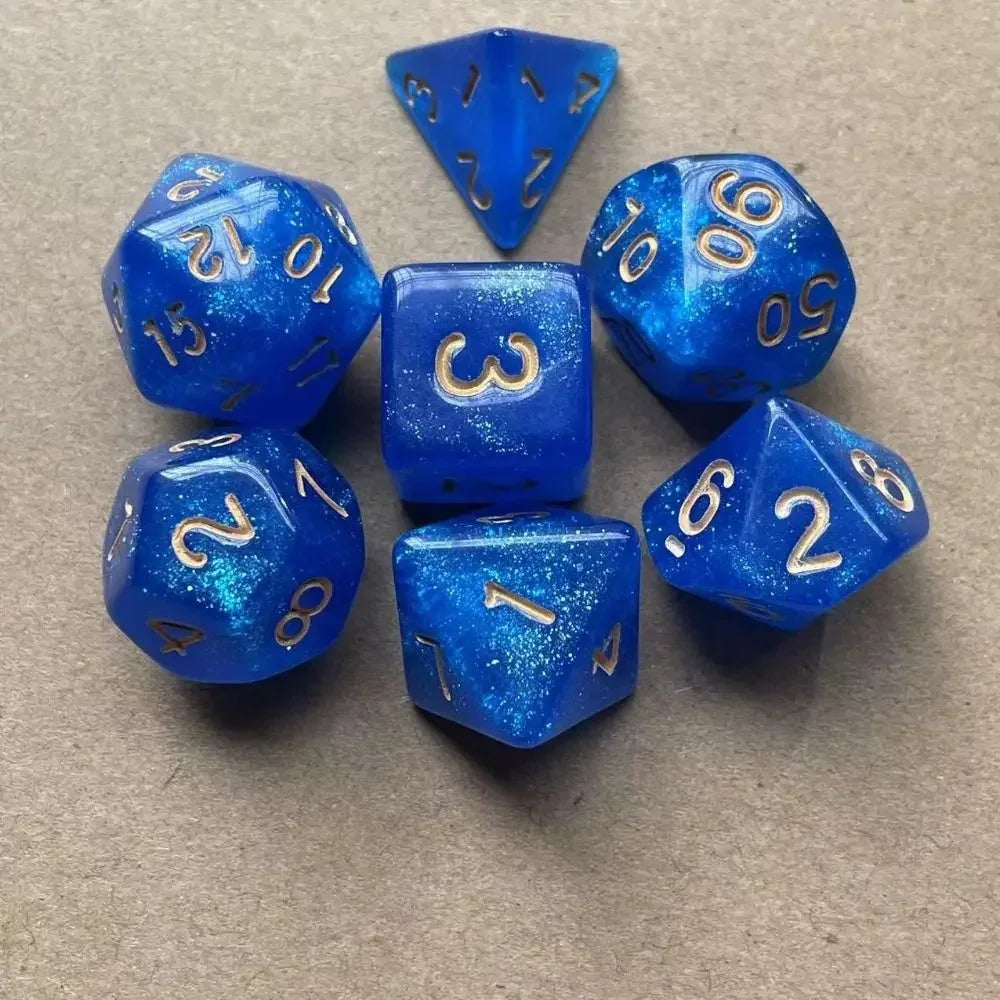 7-Piece Acrylic Polyhedral Dice Set for DnD & Tabletop RPG — d4 d6 d8 d10 d10 d12 d20