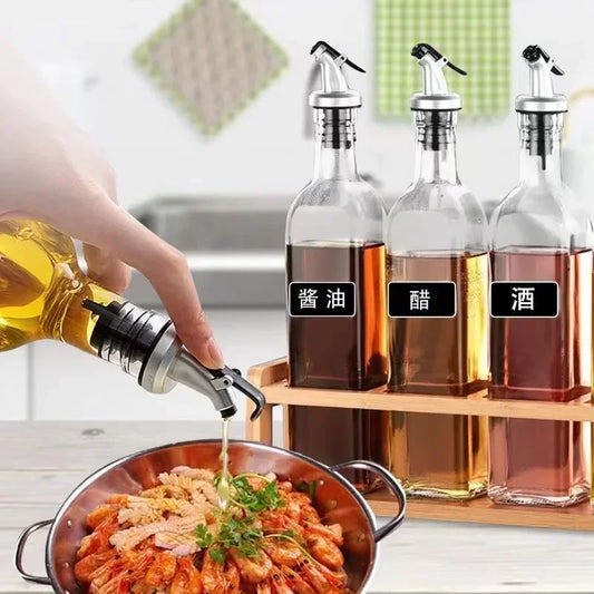 1/3/5-Pack Leak-Proof Oil Bottle Pourer Stopper – Locking Nozzle for Oil, Vinegar, Wine & Liquor