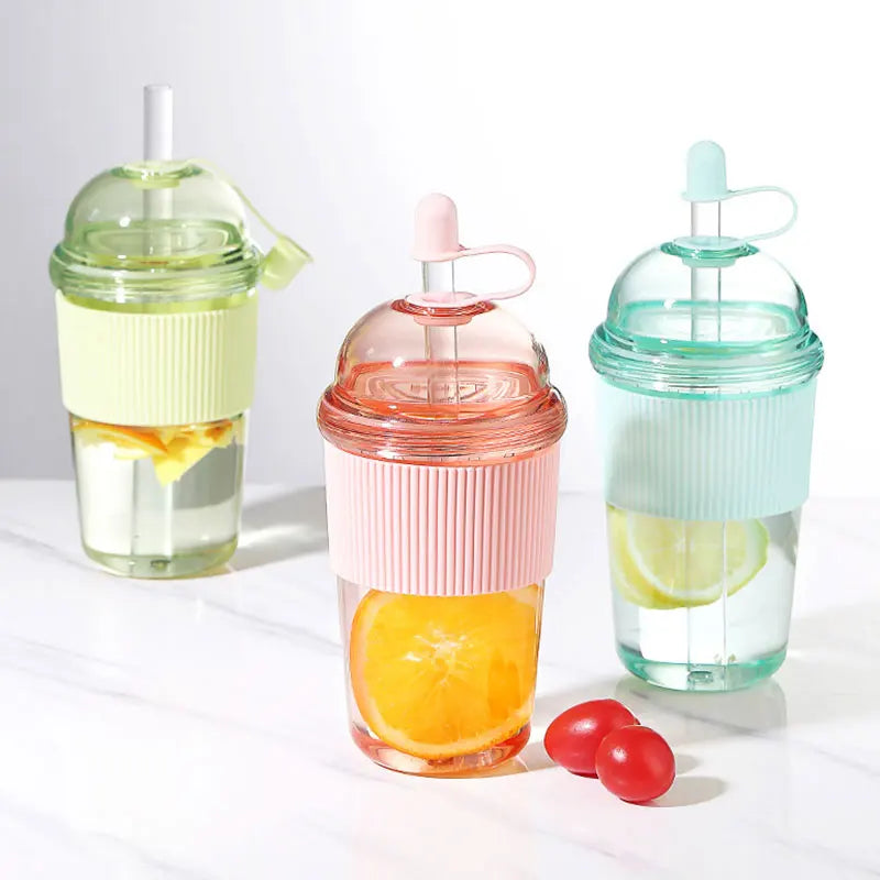 Insulated Flip Straw Bottle — 430ml (14oz) & 630ml (21oz) Leak‑Proof Travel Water Bottle for Coffee, Sports & Work