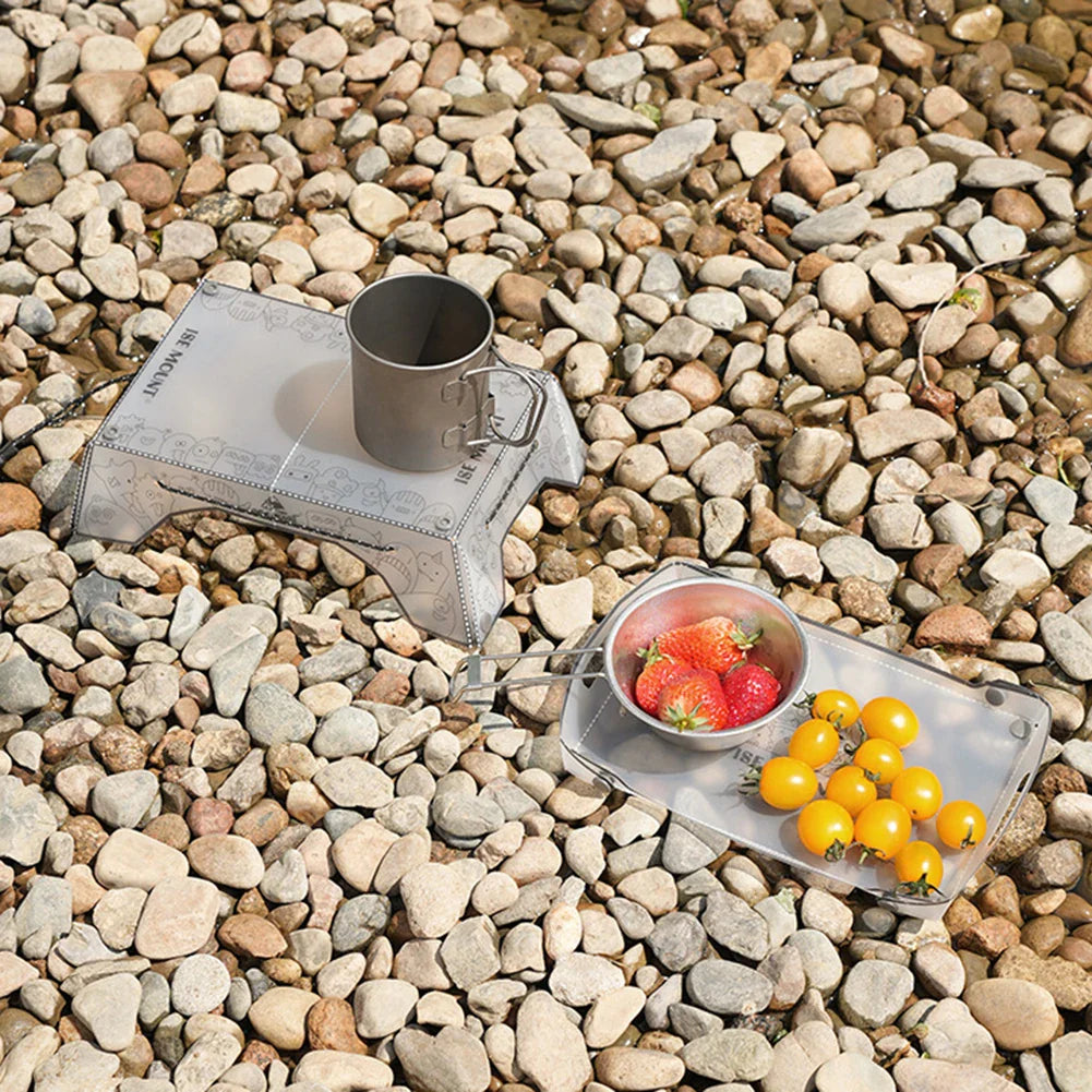 Ultralight Foldable Camping Table & Tray — Compact Portable Backpacking Table (26.5×16.8×11 cm / 10.4×6.6×4.3 in)
