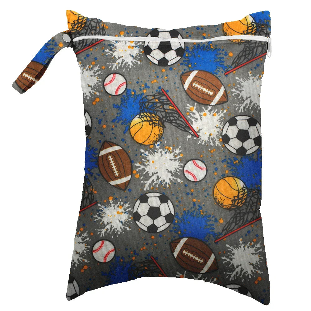 Waterproof Wet Bag 30 x 40 cm (11.8 x 15.7 in) Reusable Washable Diaper & Swim Pouch for Travel