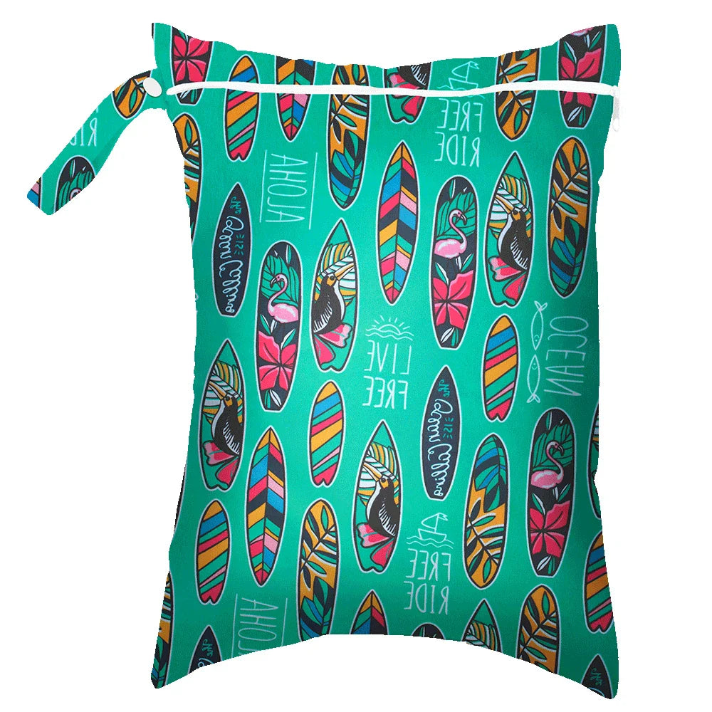 Waterproof Wet Bag 30 x 40 cm (11.8 x 15.7 in) Reusable Washable Diaper & Swim Pouch for Travel