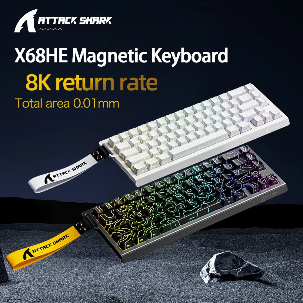 Magnetic Mechanical Gaming Keyboard 68-Key Compact Hot-Swap RGB Wired 8000Hz 0.125ms Response
