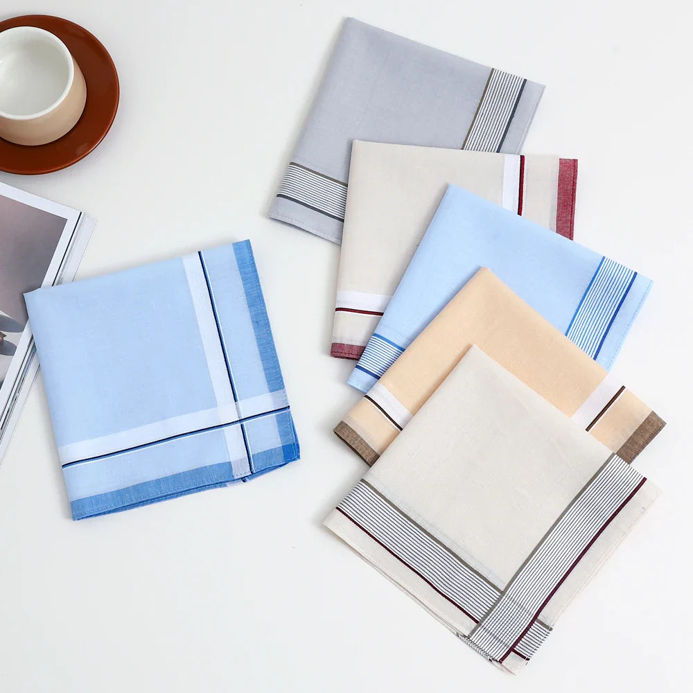 12-Pack Men's Pure Cotton Handkerchiefs Classic Plaid Pocket Squares for Suits & Wedding Favors