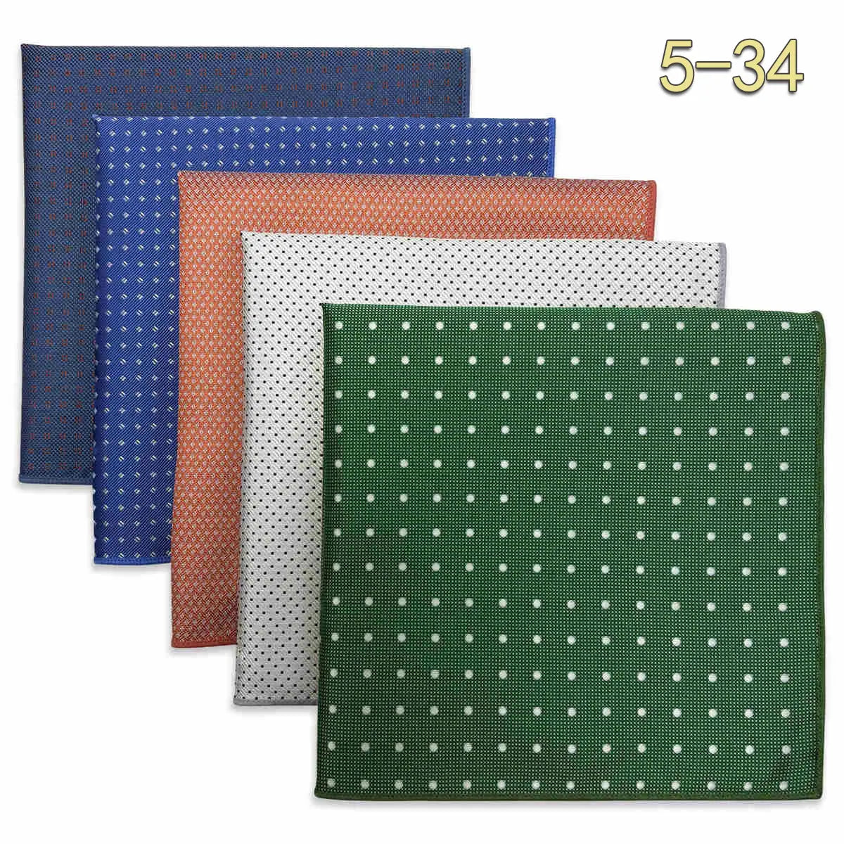 5-Pack Men's Microfiber Pocket Squares 12.6 in (32 cm) - Jacquard Woven Wedding & Formal Handkerchiefs, Assorted Patterns
