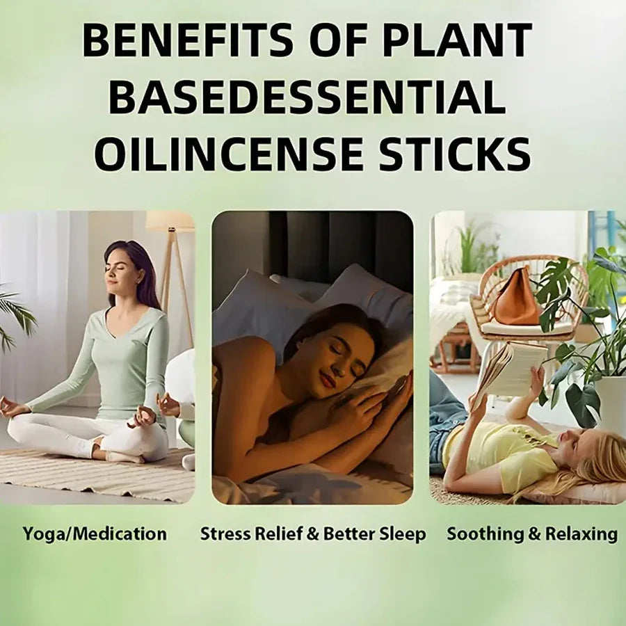 Aromatherapy Incense Sticks 30–240 Pc, 7 Natural Scents (Lavender, Jasmine, Ocean, Rose, Sakura) with Incense Holder for Yoga & Meditation