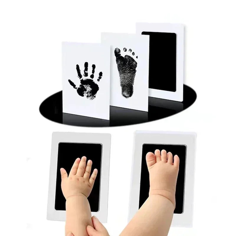 Inkless Baby Handprint & Footprint Kit — Newborn Keepsake (0–6 Months) DIY Photo Frame Imprint Set with Cards