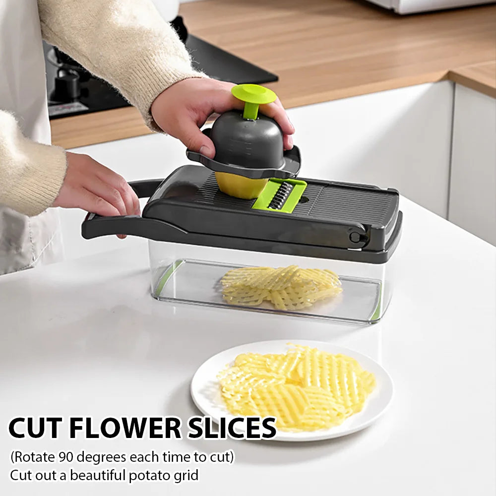 16-in-1 Multifunctional Vegetable Chopper & Kitchen Gadget, Grater, Egg Separator, Peeler, Slicer
