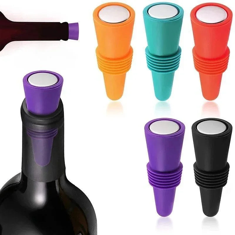 1-Pack Reusable Silicone Wine Bottle Stopper – Leak-Proof Champagne & Beverage Sealer