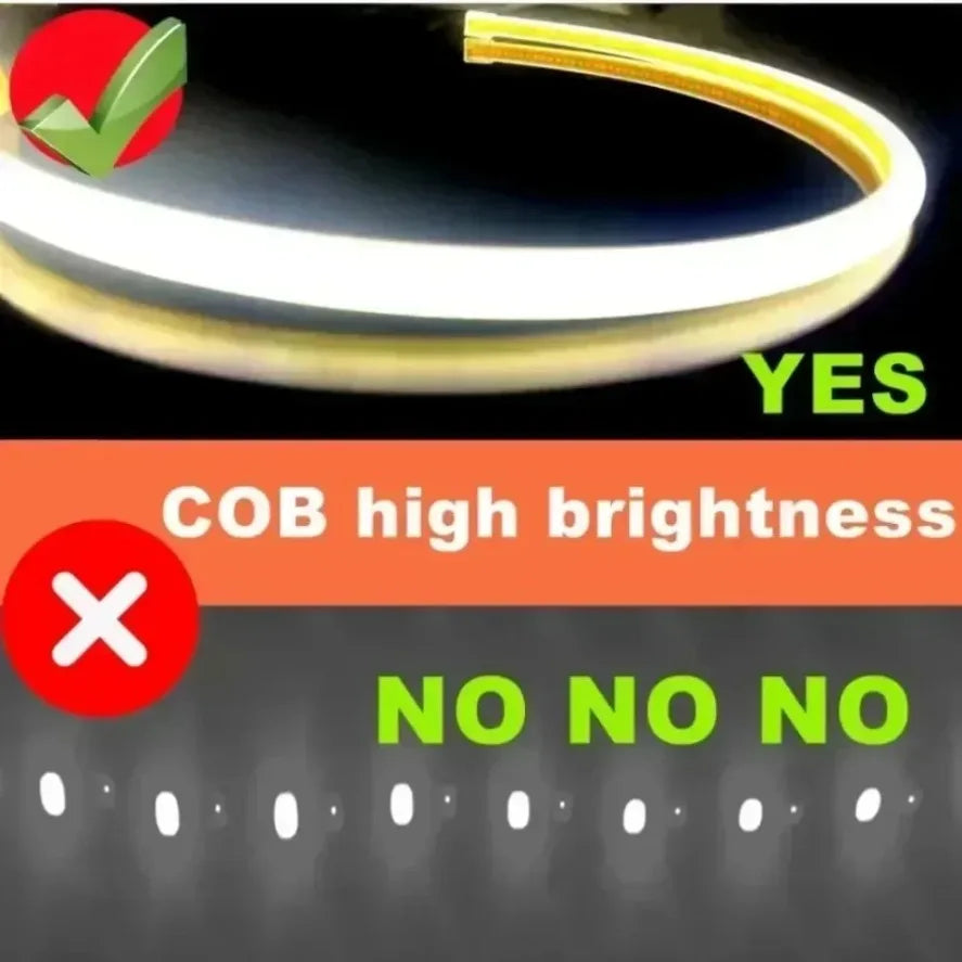 220V COB LED Strip Light 288 LEDs/m IP65 Waterproof 8.64W/m 1M (3.28ft) Warm/Neutral/Cool White