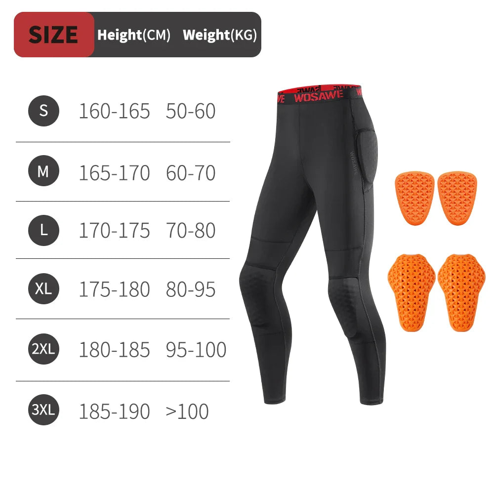 Men's CE-Certified Motorcycle Pants with Detachable Knee & Hip Pads – Breathable Motocross Off-Road Cycling Pants, Black